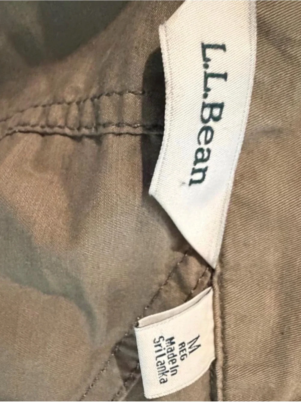 L.L.Bean khaki cotton utility jacket in a classic field-jacket style.